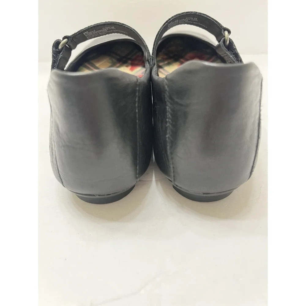 Børn Malli Mary Jane Leather Flats Black Hook & Loop Strap Comfort Women's 8